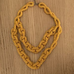 Necklace - mustard beaded stretchy
